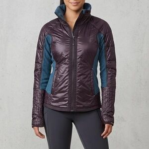 Lululemon Down For A Run Hybrid Jacket - Black/Blue - Goose Down & Fleece - S